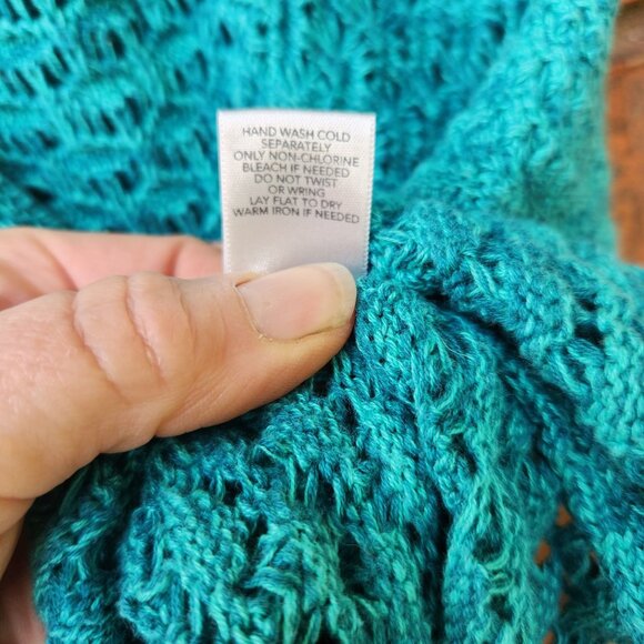 Loose Knit Short Sleeve Open Front Shrug Sweater Ladies Petite Size Small - Picture 5 of 6